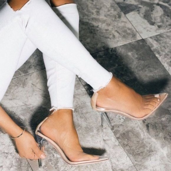 !! NEW !! Glass Doll Transparent Heels in Clear & Nude - Picture 6 of 6